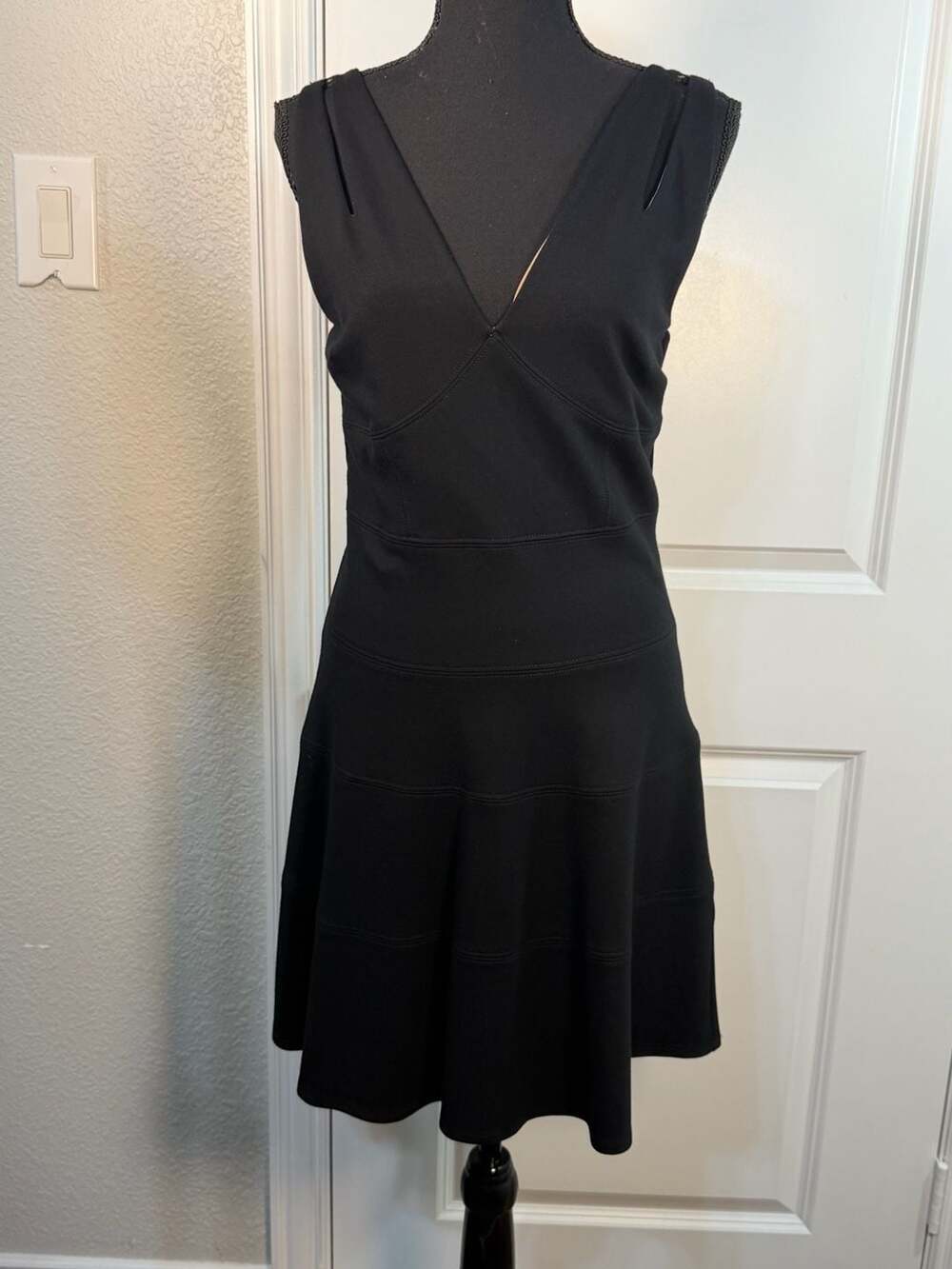Ali & Jay Black V-Neck Lace Back Fit & Flare Dress Size M
